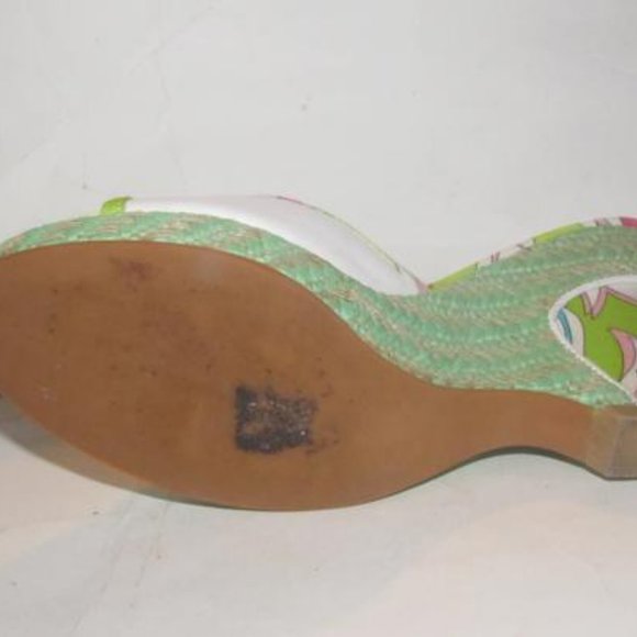 Pucci White Leather & Colorful Floral Mule Wedges! - Picture 8 of 12